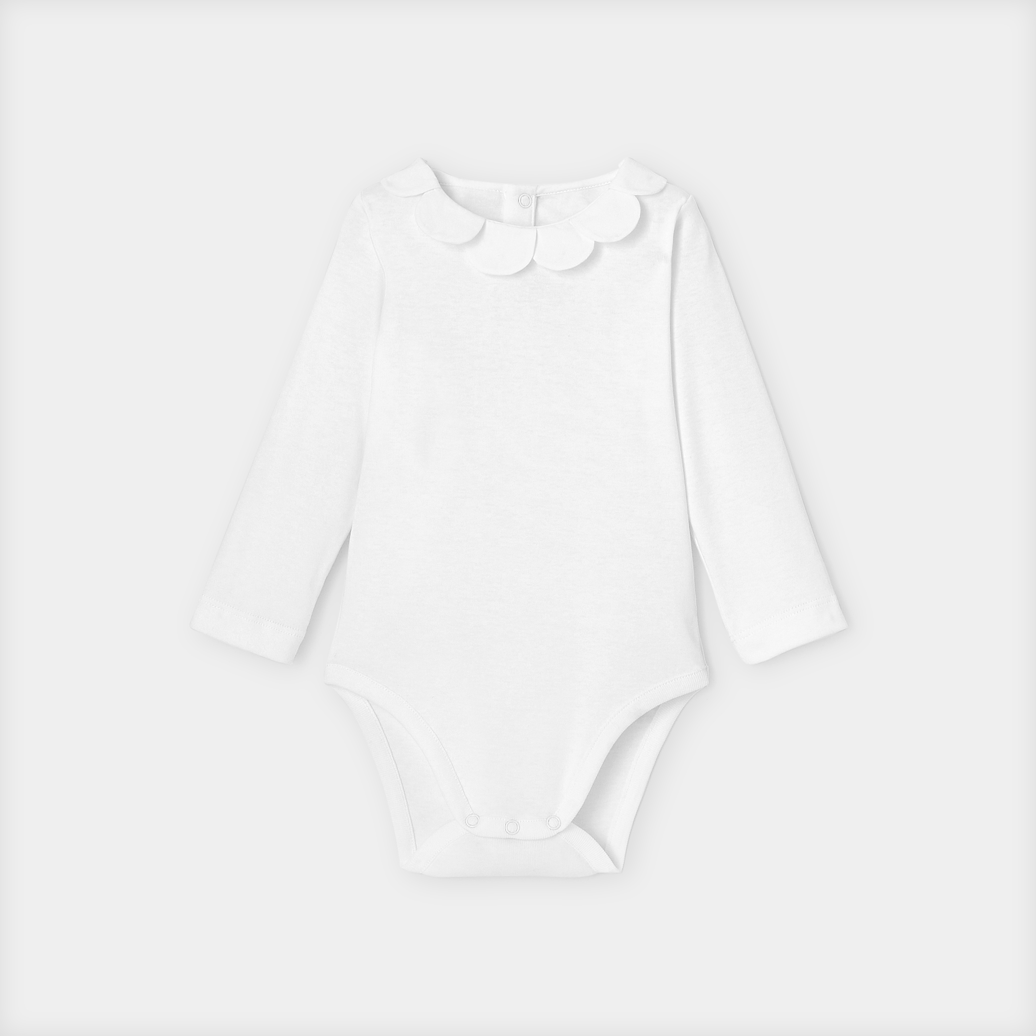 Jacadi - Body de bebé niña con cuello de pétalos - Blanco Jacadi