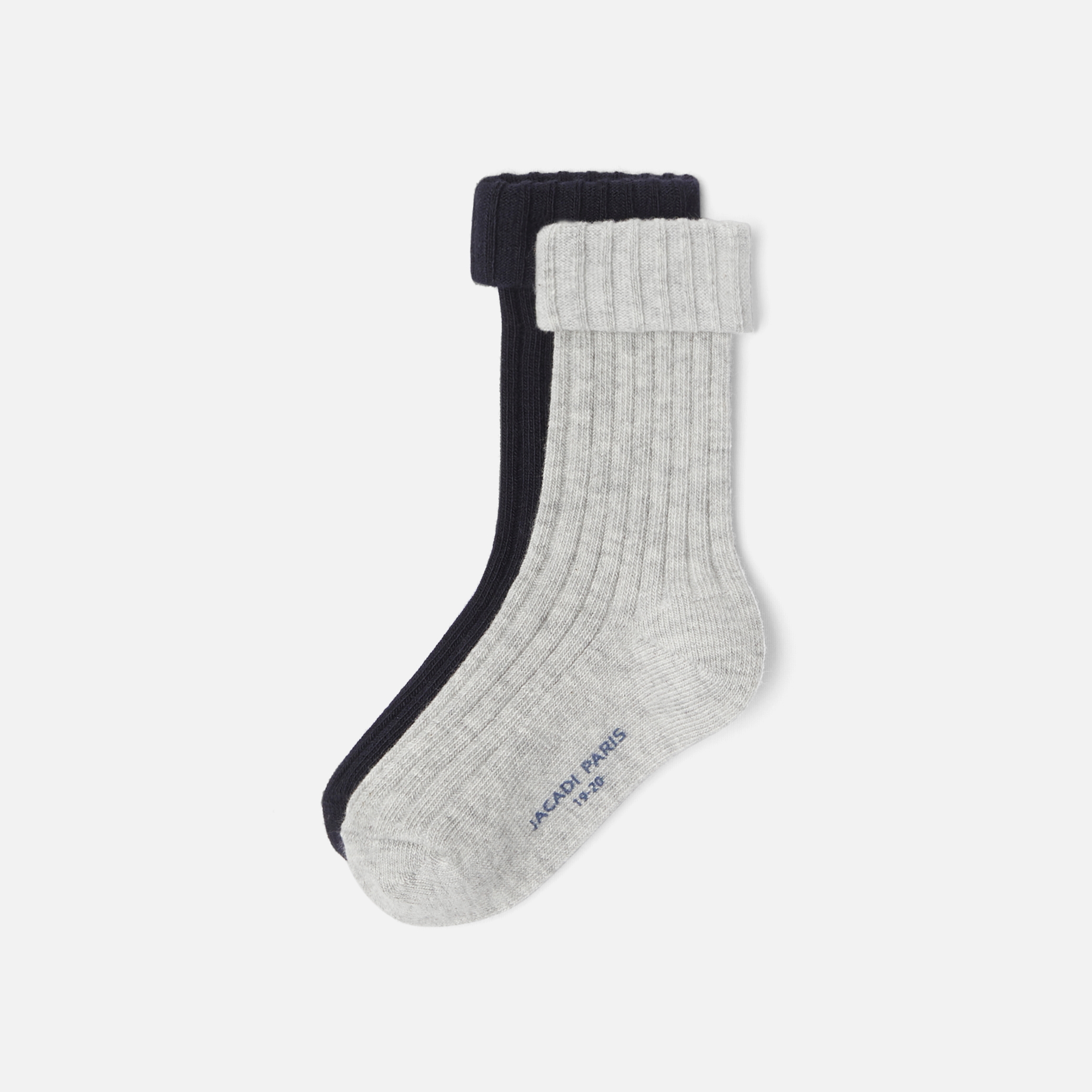Jacadi - Dúo de calcetines de bebé niño - Marino/gris - Lo esencial de la temporada