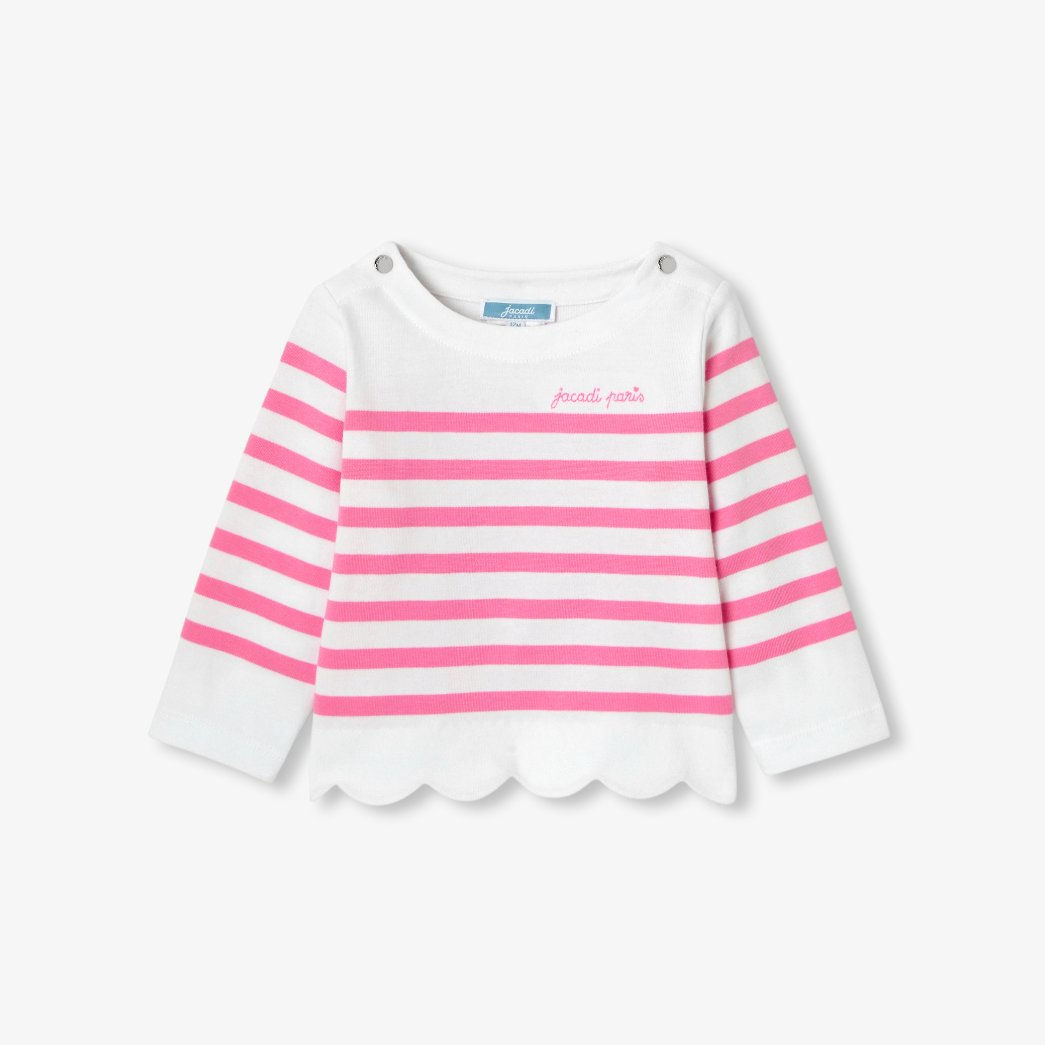 Jacadi - Camiseta marinera para bebé niña - Blanco/rosa