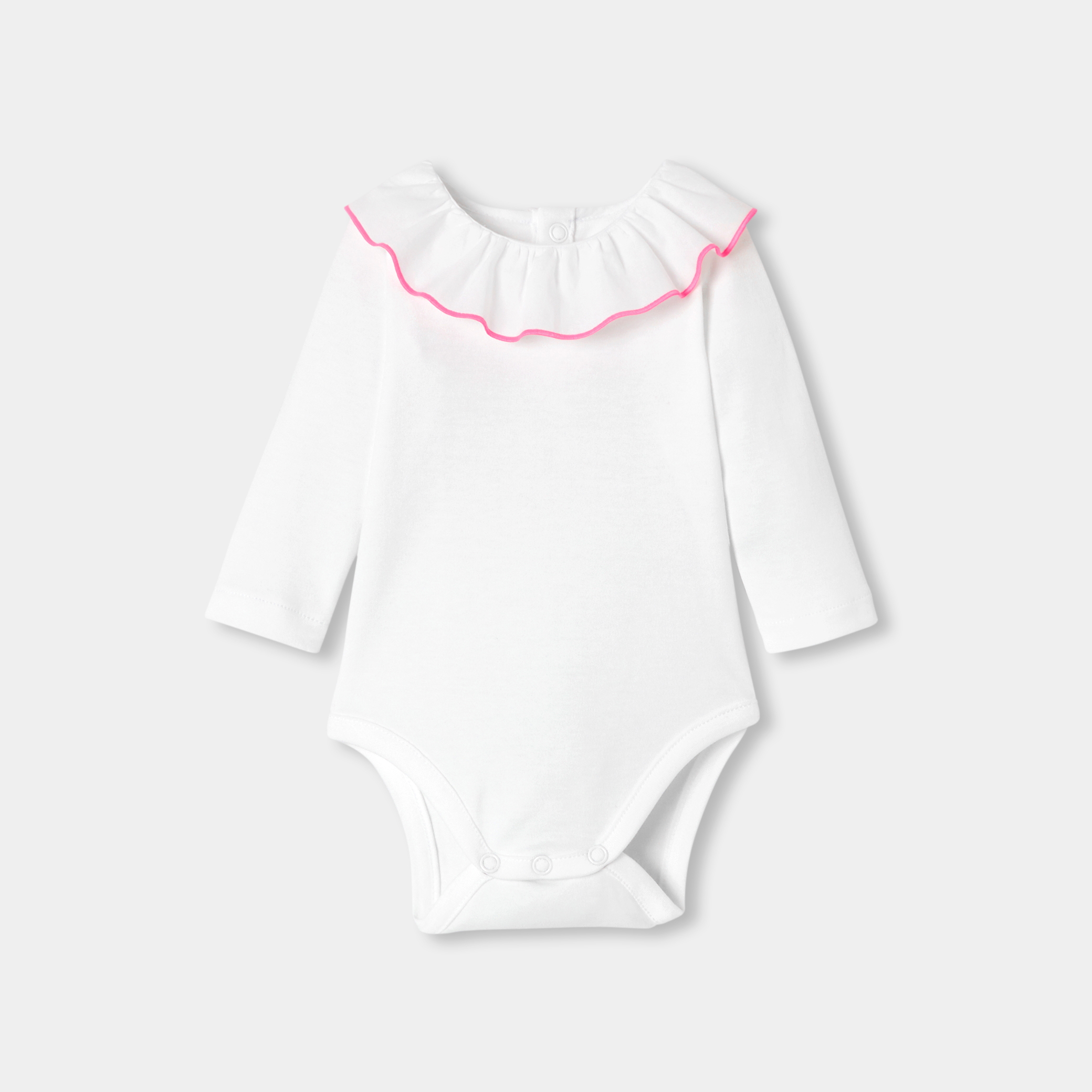 Jacadi - Body de manga larga de bebé niña en algodón - Blanco Jacadi